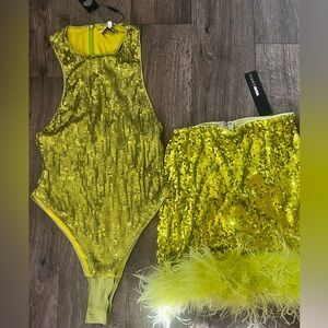 Fashionova two price green sequin set